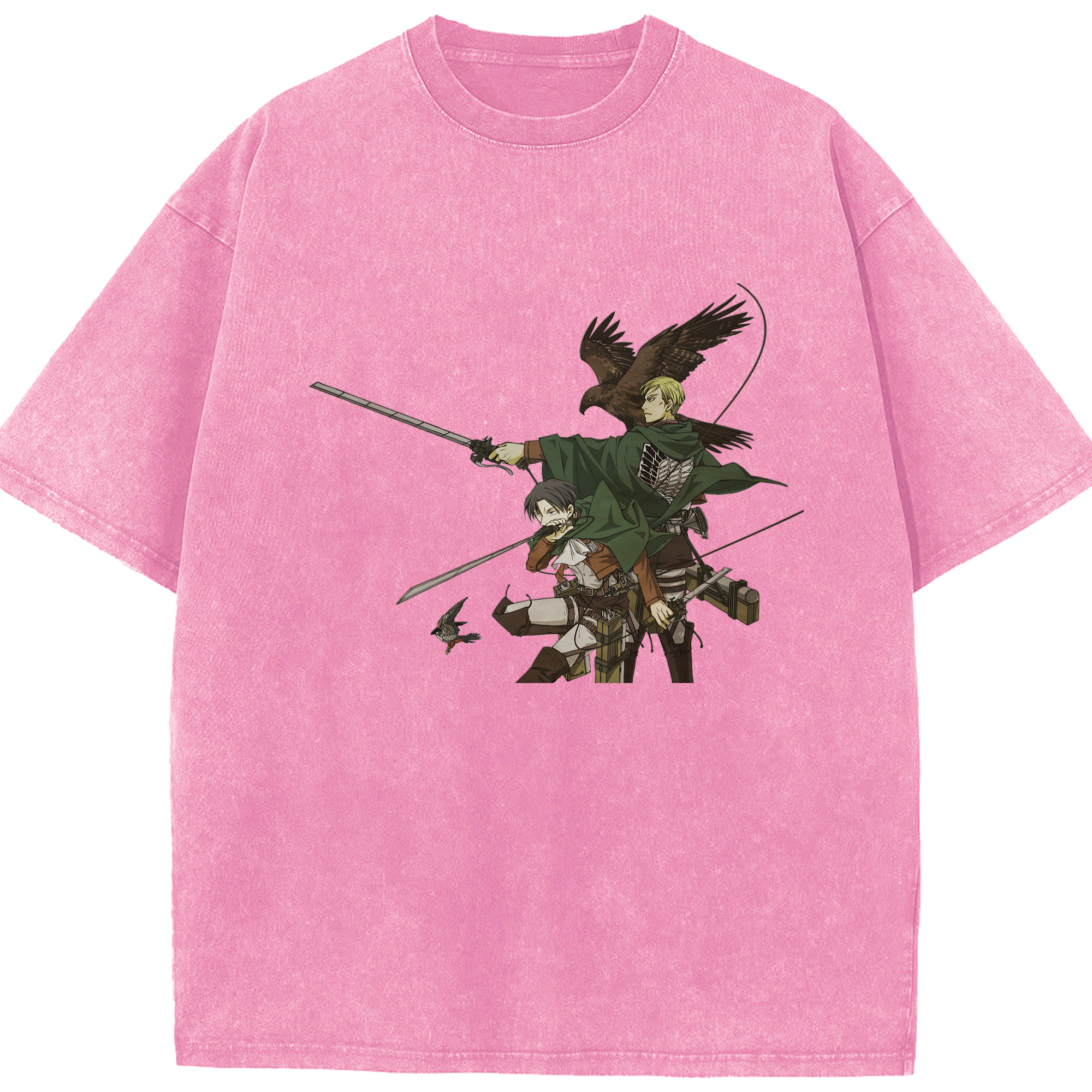 （画像用） 進撃の巨人 Attack on Titan 綿100% ヴィンテージ風 半袖Tシャツ（フロントプリント）